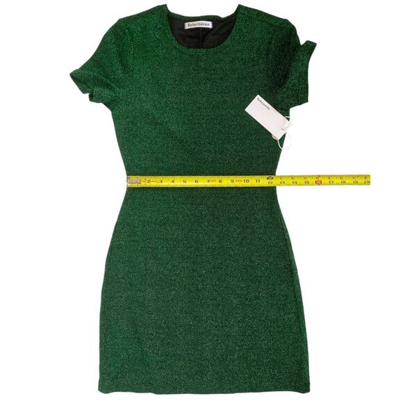 Reformation Amina Metallic Dress in Green - Picture 4 of 12